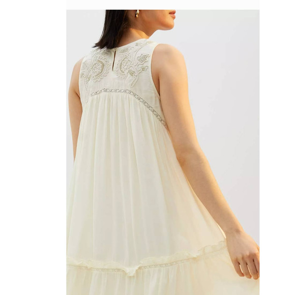 New Anthropologie PINNACLE Embroidered Maxi Dress $238 SMALL Tiered - Picture 6 of 6